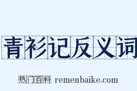 青衫记反义词是什么意思的图片